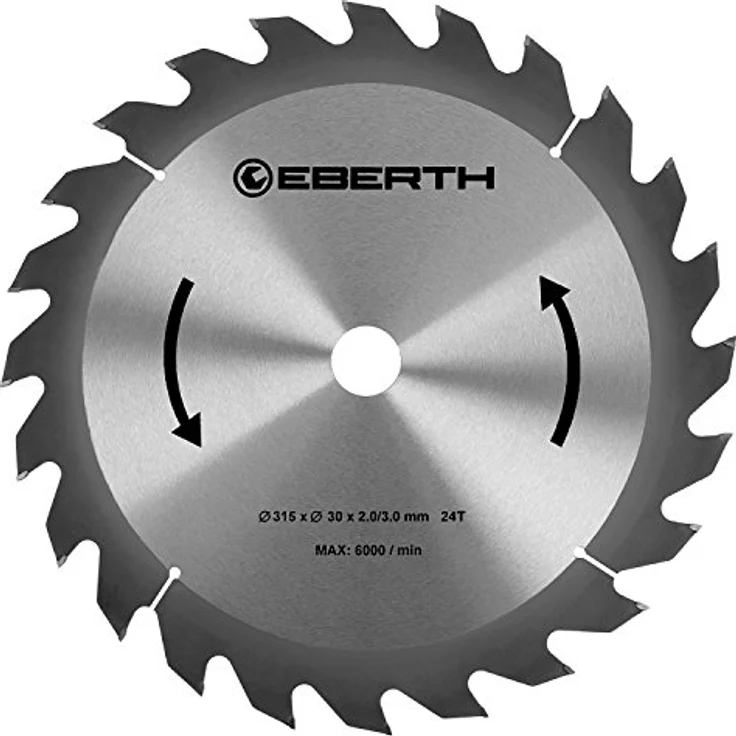 Eberth - Hartmetall-Kreissägeblatt für Holzschnitte (315 x 3,0 x 30 mm, 24 Zähne, lange Lebensdauer) – Bild 2