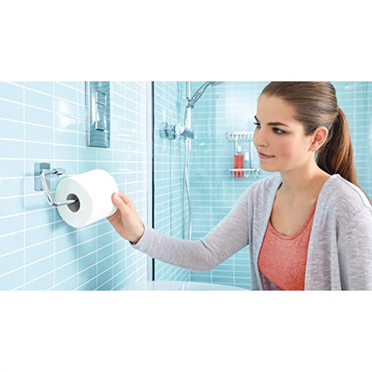 Tesa klaam Toilettenpapierhalter (selbstklebend, inkl. Befestigungsset, rostfrei, 95mm x 142mm x 47mm) – Bild 8