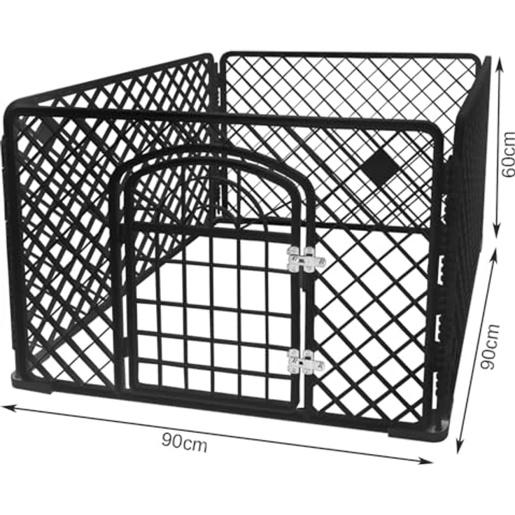 PURLOV Welpenauslauf Freigehege 60 cm Hoch 4-teilig für Kleintiere Hunde Kanninchen Meerschweinchen Indoor/Outdoor 15743, Sicher für Tiere, Praktische Größe, Robust und langlebig – Bild 2