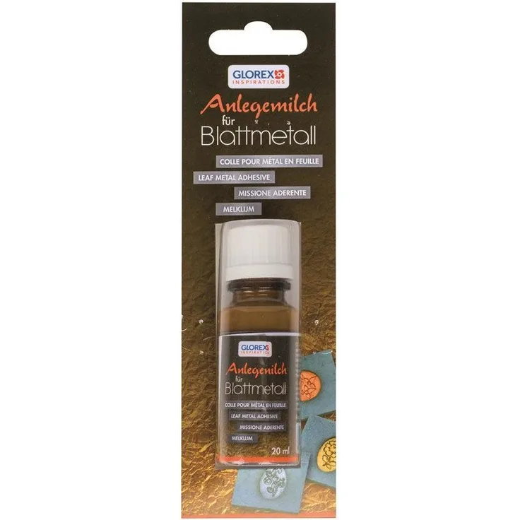 Glorex Anlegemilch für Blattmetall, 20 ml Haftgrund für präzise Bastelprojekte