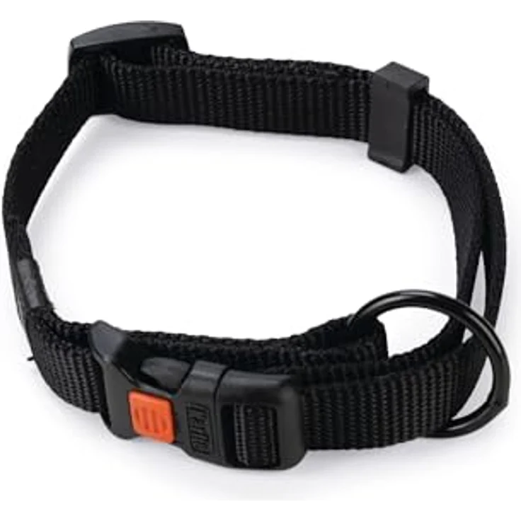 Karlie Art Sportiv Plus Halsband verstellbar, universal Farben Mix and Match, L: 30 - 45 cm, B: 15 mm, schwarz, mit Sicherheits-Steckschnalle und Zugentlastung – Bild 1