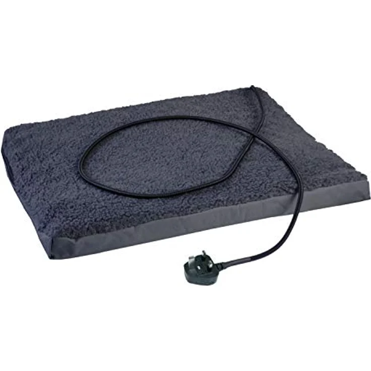 Glovii Beheiztes Haustierbett GPETB – Elektrisches Heizbett für Hunde & Katzen – Kohlefaser-Heizelemente, Waschbar, 80 x 60 cm, Grau – Bild 5