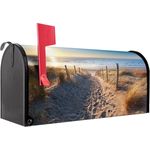 banjado Amerikanischer Briefkasten Mailbox Nordseestrand, original aus Mississippi USA, Grün, 51 x 22 x 17 cm, wetterfest, handveredelt in Dresden