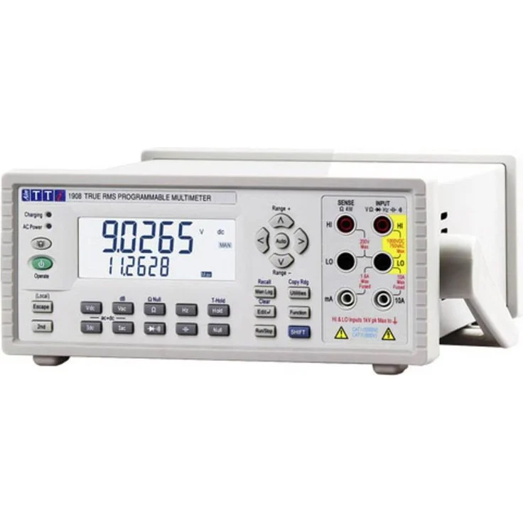 Aim TTi 1908, Tisch-Multimeter digital mit Zweikanal-Messfunktionen und Dual-Display, CAT II 600 V, CAT III 300 V