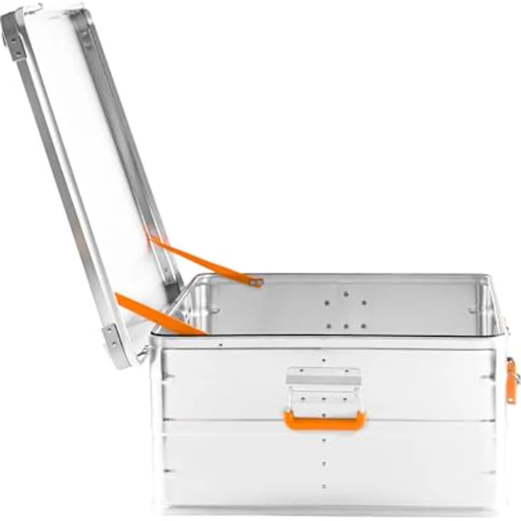 Alubox Alukiste E241-27, abschließbar, 114 Liter, Aluminium mit Gummidichtung und Stapelecken, inkl. Schlösser, Innenhöhe 27 cm – Bild 4