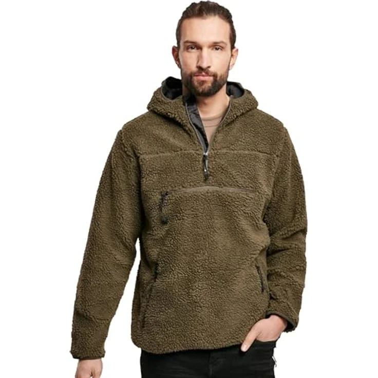Brandit Herren Teddyfleece Worker Pullover, Arbeitsjacke mit hochflorigem Teddy-Fleece, blau – Bild 2