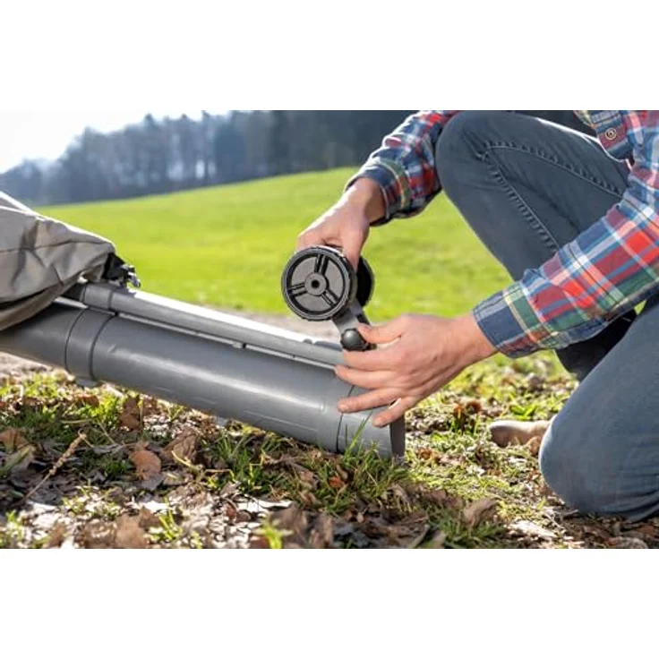 Ikra 3-in-1 Laubsauger + Laubbläser, Akku-Gerät mit 210 km/h Blasgeschwindigkeit, grau-rot, inkl. 45-Liter-Auffangbeutel und Schnellader – Bild 17