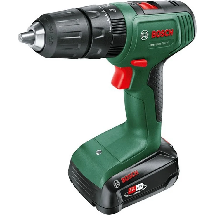 BOSCH Akku-Schlagbohrschrauber Home and Garden EasyImpact, leistungsstark mit 2-Gang-Getriebe, inkl. 18 V 2 Ah Lithium-Ionen-Akku, blau - Preisvergleich – Bild 1