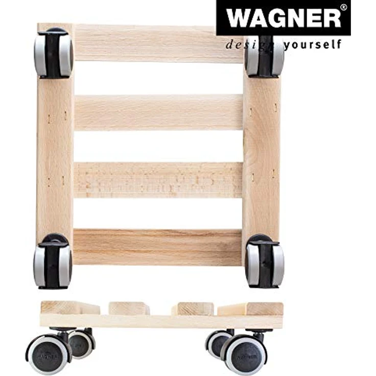 WAGNER Pflanzenroller PALETTI 25 x 25 cm I Pflanzenroller für Innenbereich, BUCHE Natur I Blumenroller aus FSC-Massivholz I Kübelroller aus Holz I Tragkraft 100 kg I Made in EU ? 20009701 – Bild 7