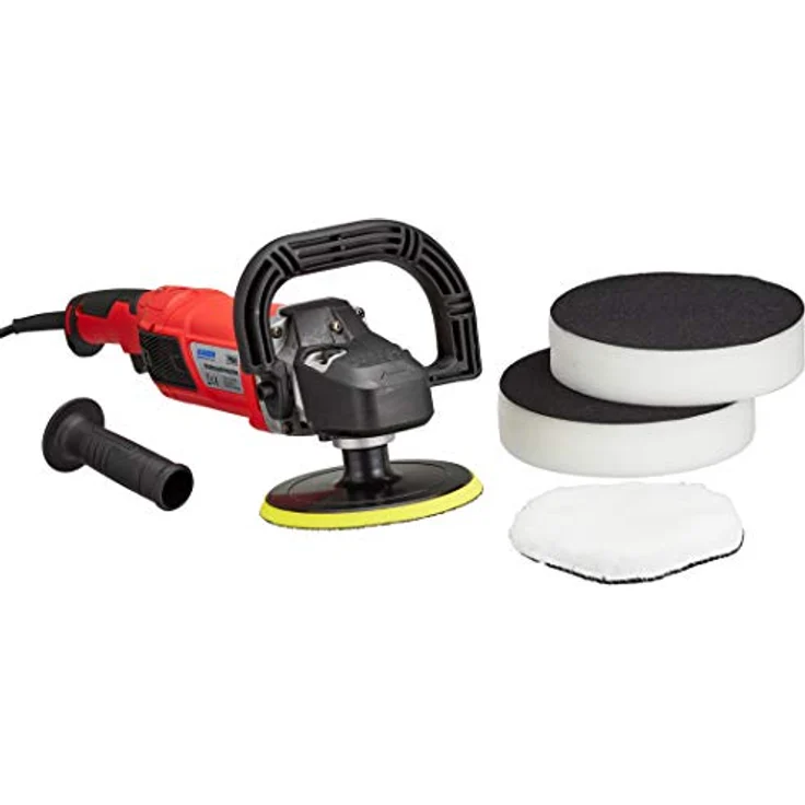 KUNZER (7PM05) Rotations-Poliermaschine 150 mm Teller - 1500 Watt Motor - Set inkl. Wollhaube, Schwämmen u.v.m – Bild 2