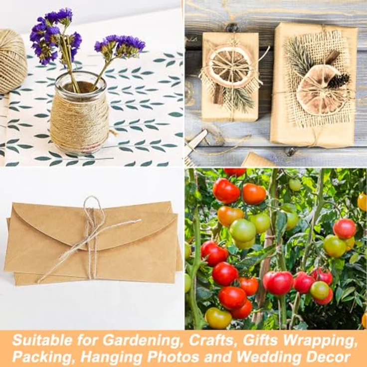 Vivifying Jute-Schnur 2 Stück, 200m braun, für Garten, Pflanzen und Basteln – Bild 5
