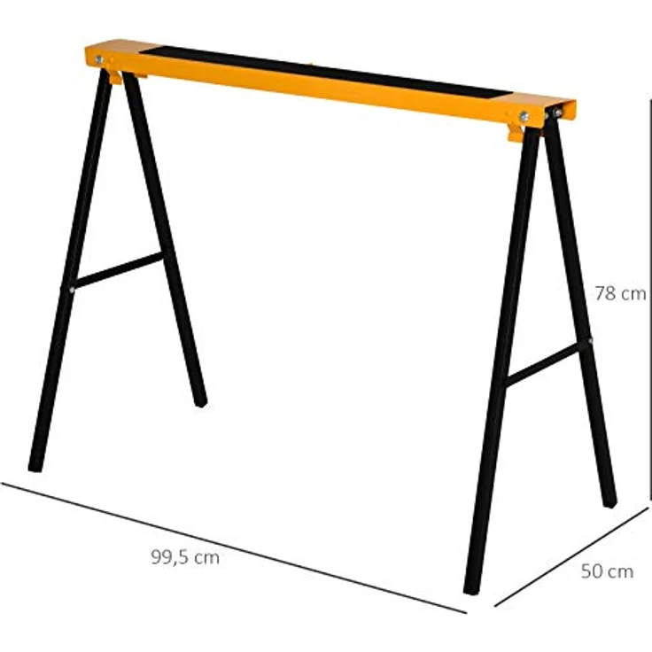 HOMCOM Sägebock Sägebock rutschfest, faltbares Design, Belastbar bis zu 125 kg, EVA Oberfläche, schwarz – Bild 8