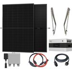 Sunlit Solarmodul Sunlit 860 Watt Easy Switch Balkonkraftwerk-Set inklusive Speicher 2150 kW, WiFi und APP-Steuerung, erweiterbar auf 4 kWp, 8,6 kWh, monokristaline Module, IP68, schwarz