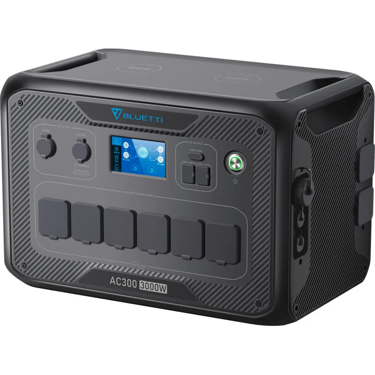 Bluetti AC300 Solargenerator mit 5x USB, 2x DC-Ausgang, 24/7 UPS-Heimsicherung, App-Steuerung