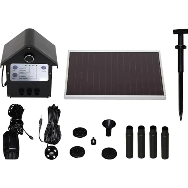 T.I.P. Solar Teichpumpe SPS 250/6, LED Beleuchtung, 3 W, bis 250 l/h Fördermenge für Gartenteich oder Springbrunnen – Bild 1
