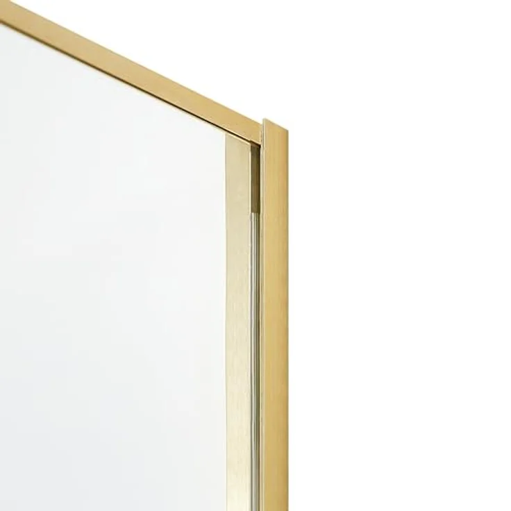 BELIANI Duschkabine Gold, Sicherheitsglas mit verchromtem Aluminiumrahmen und Magnetschloss, Einzeltür 90x90x185cm, modernes elegantes Design – Bild 5