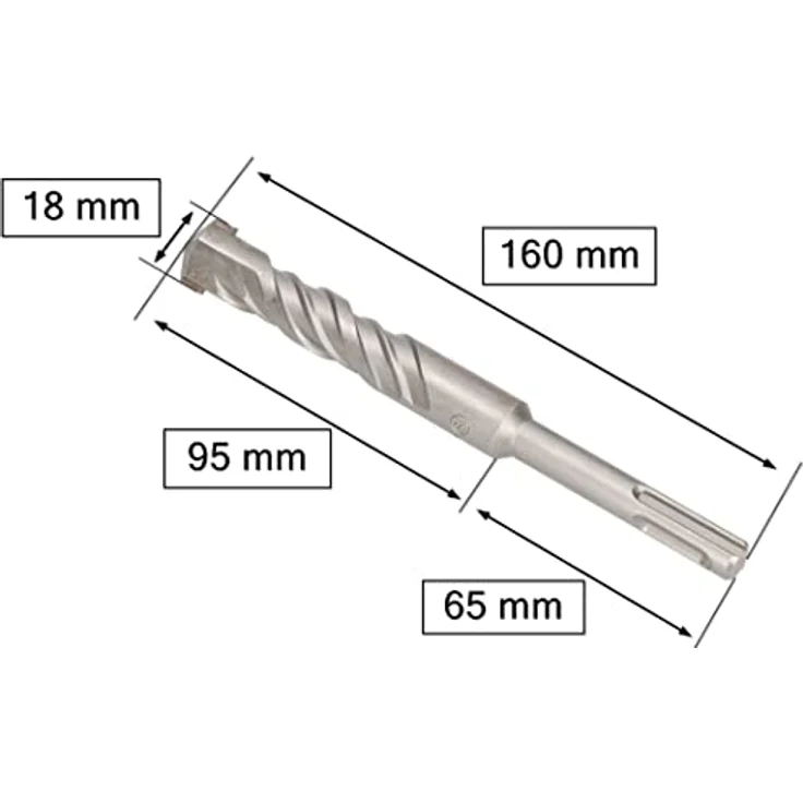KOTARBAU® SDS+ Bohrer 18 x 160 mm, Hochfester Bohrer für harte Materialien mit globaler Standardaufnahme – Bild 2
