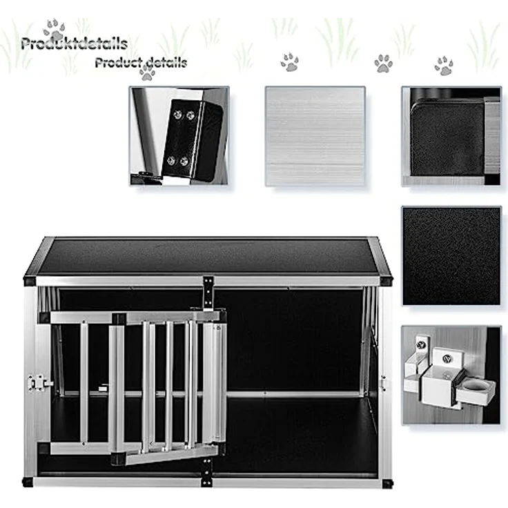 Petstuff Hundetransportbox schräge Frontseite und Rückwand 75°, Aluminium, robust, verschließbar, Größenwahl – Bild 5