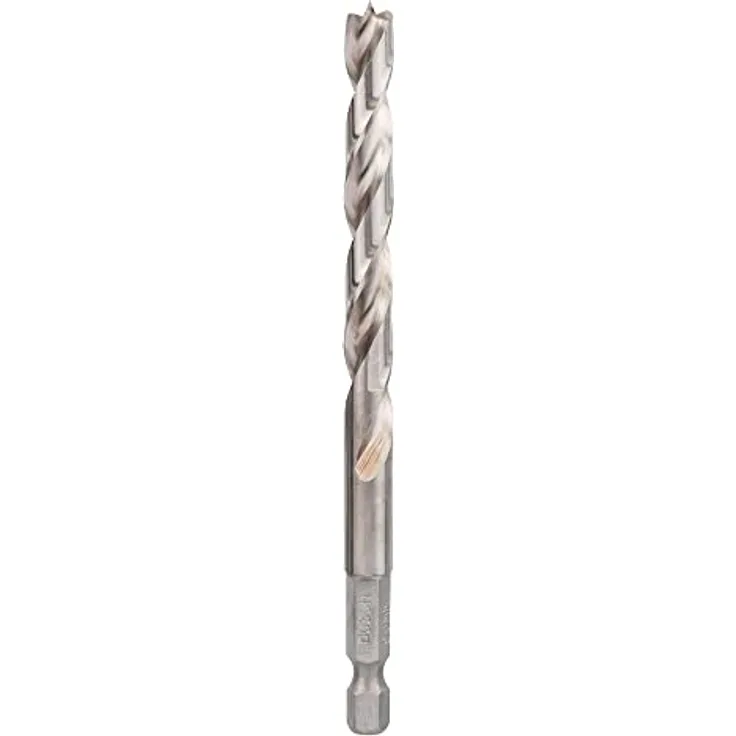 Bosch Holzspiralbohrer 1/4 Zoll-Sechskantschaft, Ø 8 mm x 117 mm, HSS, für präzise Bohrungen in Holz