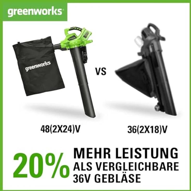 Greenworks Tools 01-000002405307 GD24X2BV Laubbläser Grün Schwarz 48 V – Bild 4