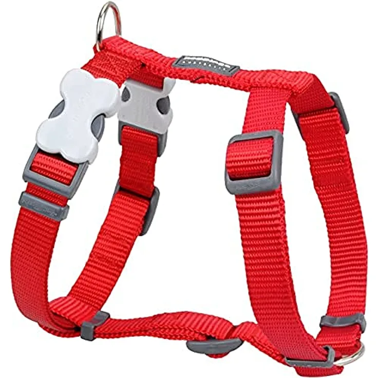 Red Dingo Hundegeschirr weich, verstellbar für Halsumfang 37-61 cm, Rot