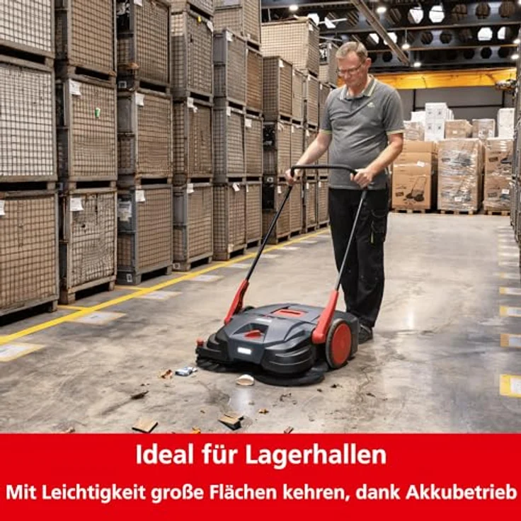 Starmix DuroSweep 77 PRO 18V Akku Kehrmaschine, innovatives zweistufiges Kehrsystem mit 7-stufiger Bürstenhöhenverstellung und seitlicher Führungsrolle – Bild 4