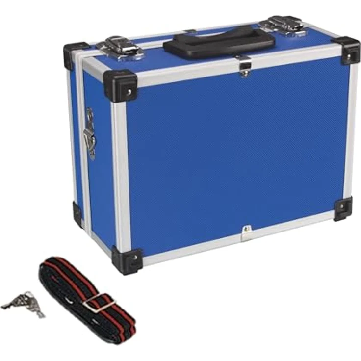Werkzeugkiste Werkzeugkasten Aluminum Case 32x23x15,5cm blau – Bild 2
