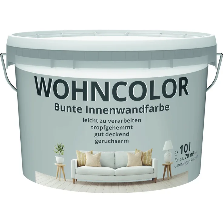 Primaster Wohncolor Wandfarbe morgentau, 10 L, waschbeständig, für innen, matte Oberfläche, gute Deckkraft