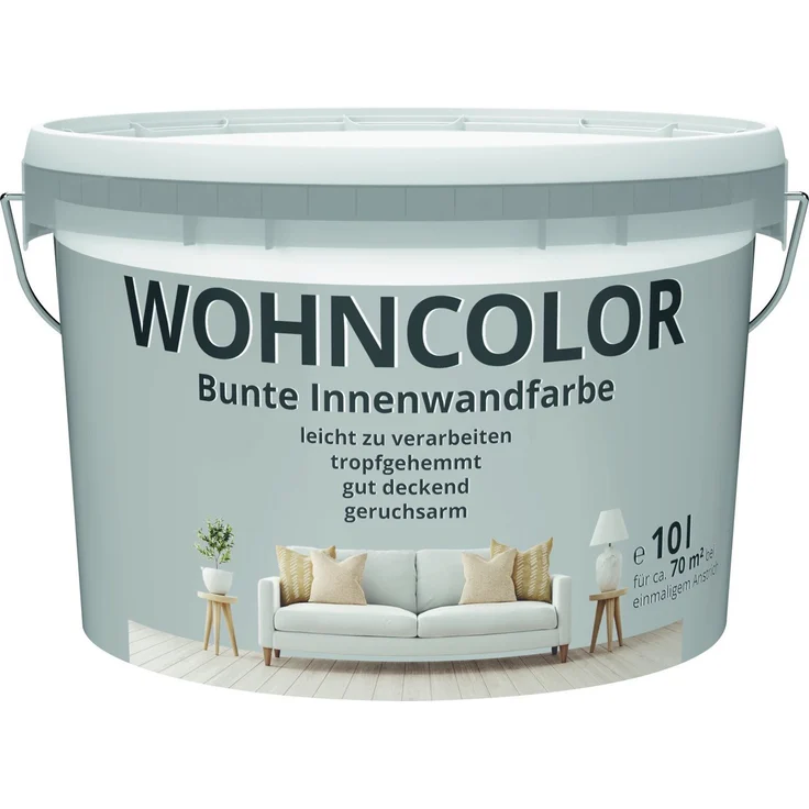 Primaster Wohncolor Wandfarbe morgentau, 10 L, waschbeständig, für innen, matte Oberfläche, gute Deckkraft
