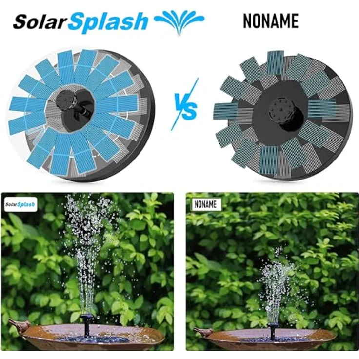 MAVURA SolarSplash Solar Springbrunnen Teichpumpe mit 6 Effekt-Aufsätzen, schwarz – Bild 4