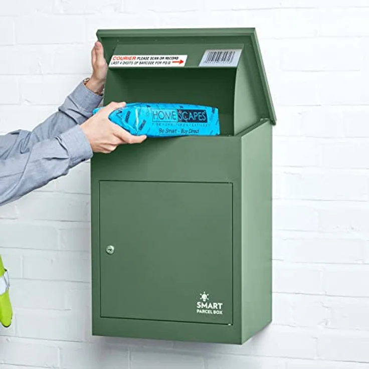 Smart Parcel Box SMART PARCEL BOX grün 44x35x58, Paketbriefkasten zur Wandmontage, Paketbox für Zuhause & Unternehmen, Briefkasten für Pakete & Briefe – Bild 2