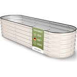 HOFGARTEN Hochbeet QuickGrow - Stabiles Metall Hochbeet-Kit (Elfenbein)