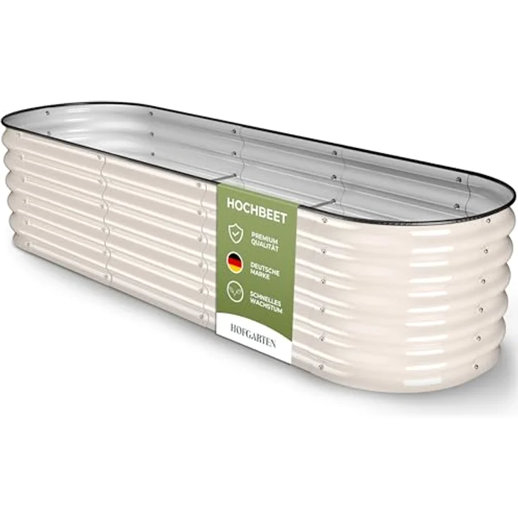 HOFGARTEN Hochbeet QuickGrow - Stabiles Metall Hochbeet-Kit (Elfenbein) – Bild 1