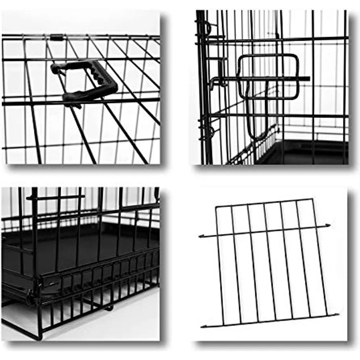 lionto Hundetransportkäfig Hundetransportbox Tiertransportbox Hundebox, (S) 45x31x36 cm schwarz – Bild 5