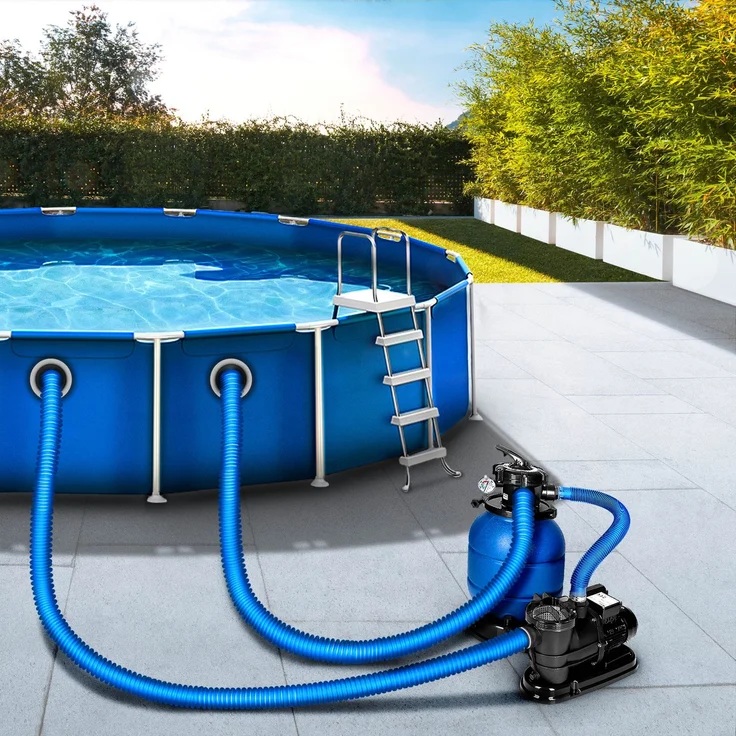 tillvex Poolschlauch Made in Germany | Schwimmbadschlauch mit Muffen | Solarschlauch für Pool und Schwimmbecken | Saugschlauch | Pumpenschlauch | flexibler Wasserschlauch (Blau, 50m / 32mm) – Bild 5