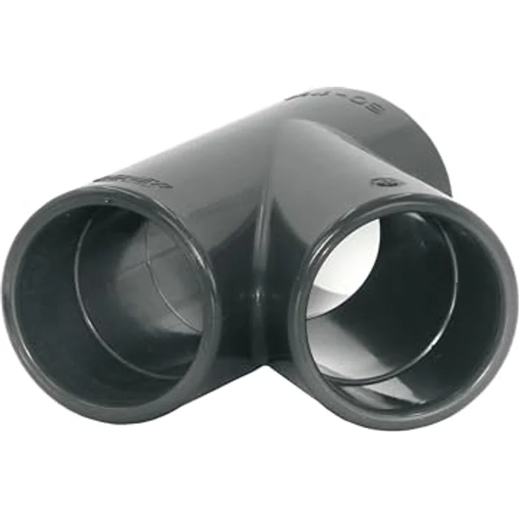 HAF 8x PVC Fittings T-Stück 45° 63mm, Klebemuffe x Klebemuffe x Klebemuffe, graues PVC-U, PN16, für PVC Rohr und Poolverrohrung – Bild 2