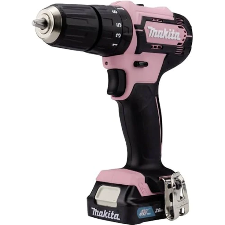 Makita HP 333 DSAP Akku Schlagbohrschrauber 12 V 30 Nm rosa 1x Akku 2,0 Ah Ladegerät Koffer – Bild 2