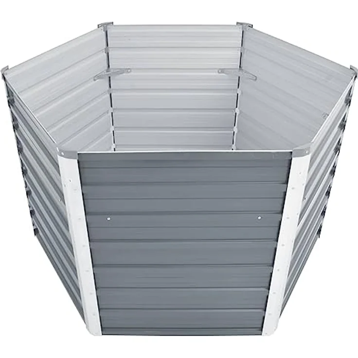 vidaXL Garten-Hochbeet Verzinkter Stahl 129x129x77 cm Grau – Bild 3