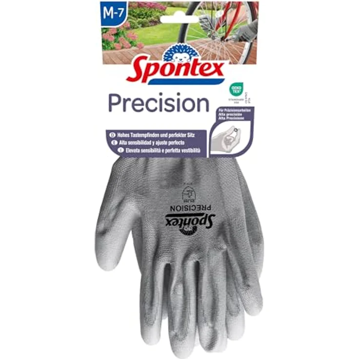 Spontex Precision Handschuhe, ideal für feine Arbeiten im Trockenbereich, mit PU-Beschichtung, hohes Tastempfinden, Größe M, 1 Paar – Bild 3