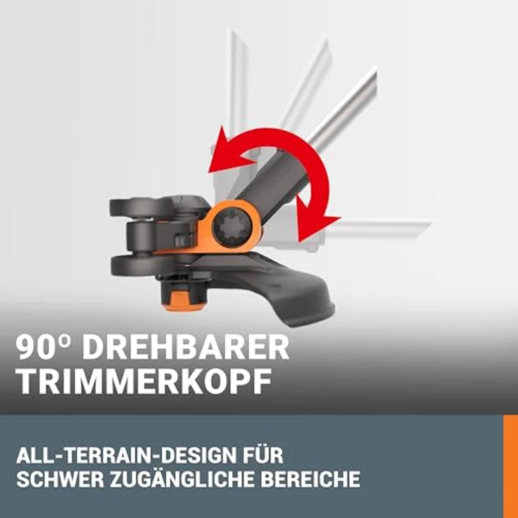WORX WG163E.1 20V Akku-Rasentrimmer – Inkl. Li-Ion Akku und Ladestation, Spule, Sicherheitsschutz und Rad zum Kantenschneiden, 30 cm Schnittdurchmesser – Bild 4