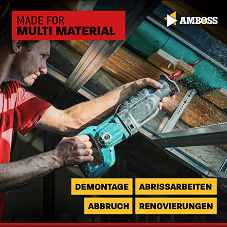 AMBOSS MULTI SHOCK - 3x Säbelsägeblatt Länge 150 mm / 6 ZpZ - ideal für Holz mit Nägeln und Holz mit Schrauben sowie Stahl - Multi Material – Bild 5