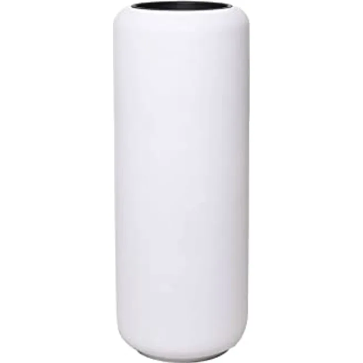 VIVANNO Pflanzgefäß Bodenvase Fiberglas Weiß Matt MERA 90xD35 cm