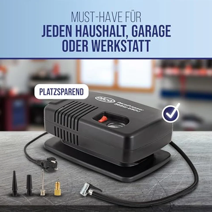 alca® Kompressor Auto und Fahrrad elektrische Luftpumpe, 230V Luftkompressor, 8,6 bar, Steckdose – Bild 6