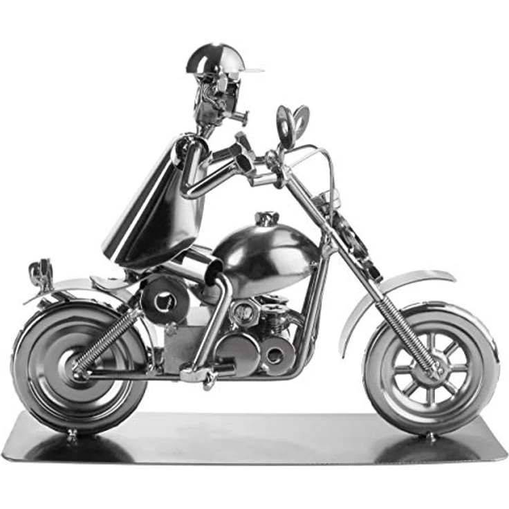 BRUBAKER Schraubenmännchen Motorradfahrer - Metallfigur Handarbeit - Motorrad Geschenk – Bild 9