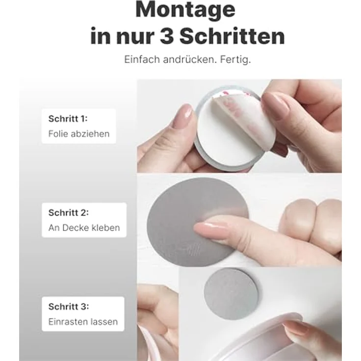NEMAXX NX1 QuickFix Befestigungspad Ø 80 mm, selbstklebend für Rauchmelder – Montage ohne Bohren – Bild 4