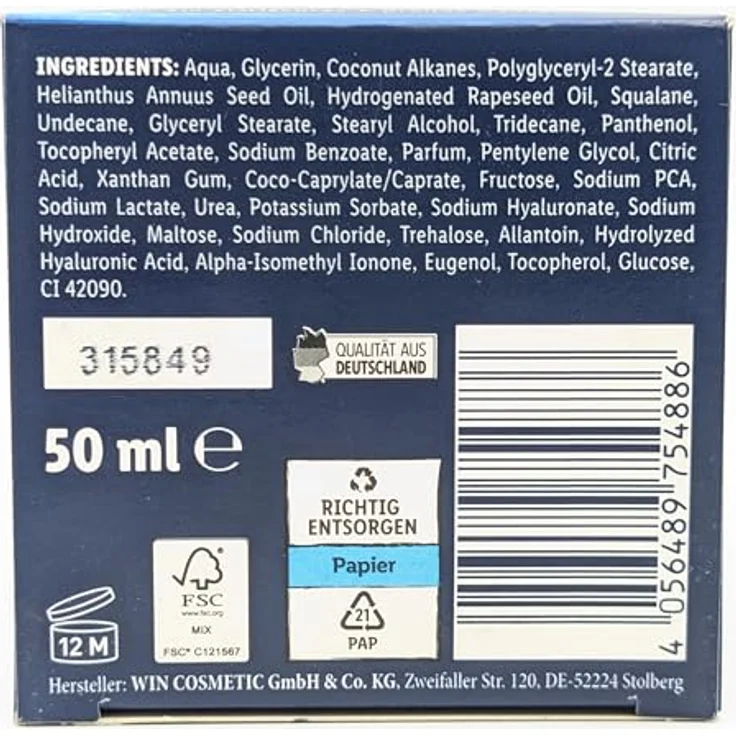 Cien Hydra Intense 3-fach Hyaluron Nachtcreme, intensive Feuchtigkeitspflege für regenerierte Haut, 50 ml – Bild 4