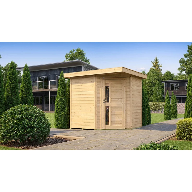 weka Gartenhaus 229 A, 244x244 cm, 5-Eck-Bauweise, nordisches Fichtenholz