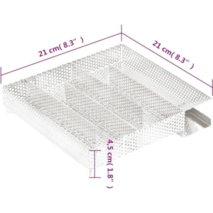 vidaXL Kaltrauchgenerator, 5-Kammer Edelstahl Kaltraucherzeuger mit Handgriffen, für Grills und Räucheröfen, 21 cm, korrosionsbeständig – Bild 3