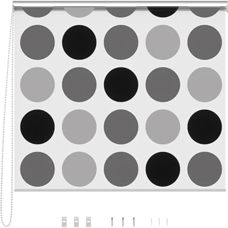Aquabad® AQUABAD Vaskaflex Badewannenrollo / Duschrollo, Länge: 240 cm, Breite: 100 cm, Muster: Kreise, PEVA-Material, wasserabweisend – Bild 7