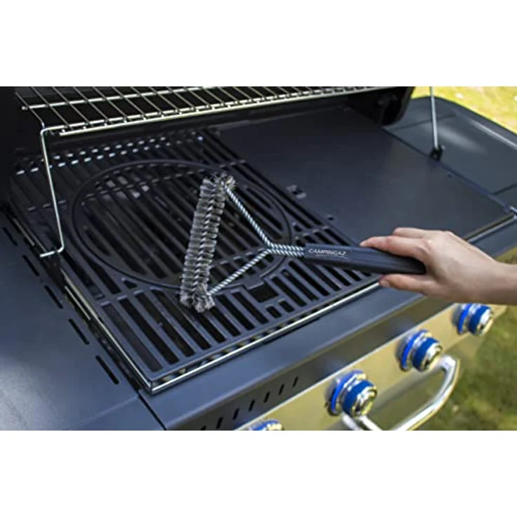 Campingaz Grillbürste, dreieckige Grill Bürste aus Edelstahl, Grillzubehör, Stahlbürste zur Grillreinigung, extra langer Stiel – Bild 3